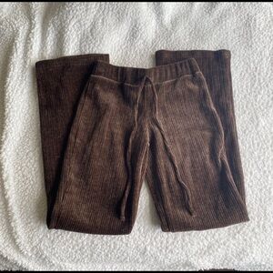 Y2K earthy fairy flare brown corduroy drawstring pants